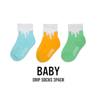 LIXTICK DRIP SOCKS 3PACK - Rev ver.2 (子供用) LIXTICK DRIP SOCKS 3PACK - Rev ver.2 (子供用)